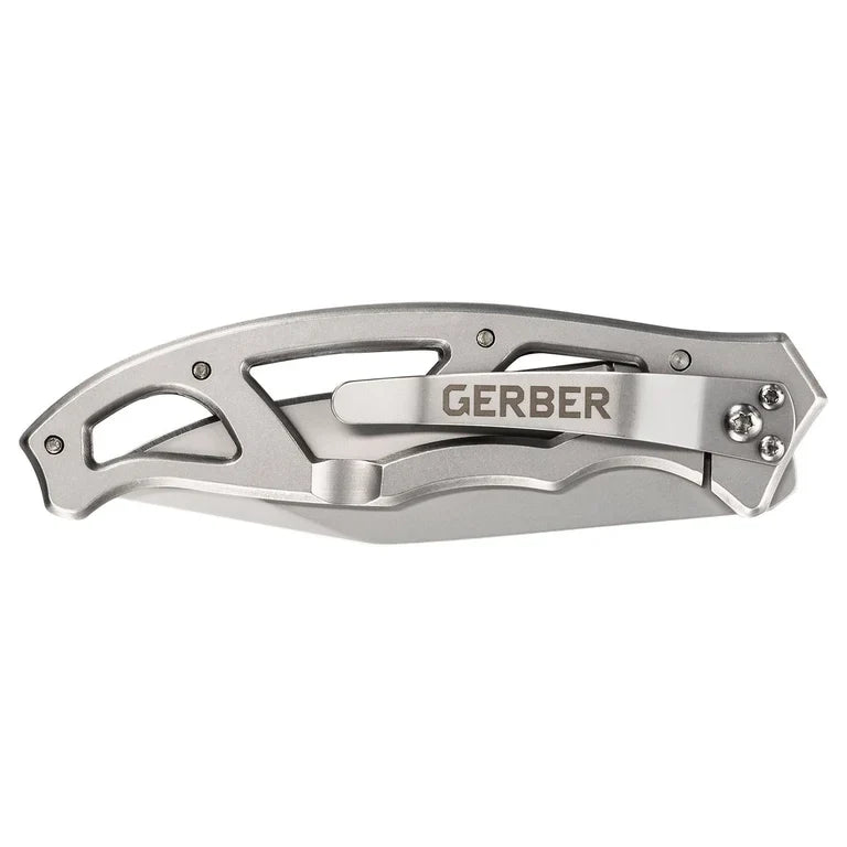 Gerber Paraframe Mini 5.25 Plain Edge Blade Folding Knife with Clip Stainless Steel
