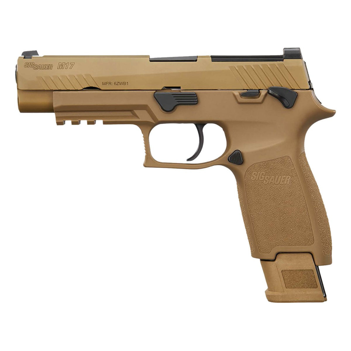 Sig Sauer M17 Commercial Full Size Frame 9mm Semi Auto Pistol - 21+1 Rounds | 4.7" Barrel | Polymer Grips | FDE/Tan | Night Sights