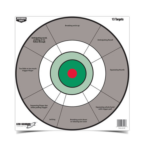 Birchwood Casey Eze-Scorer 12 Inch Handgun Trainer Target 13 Pack