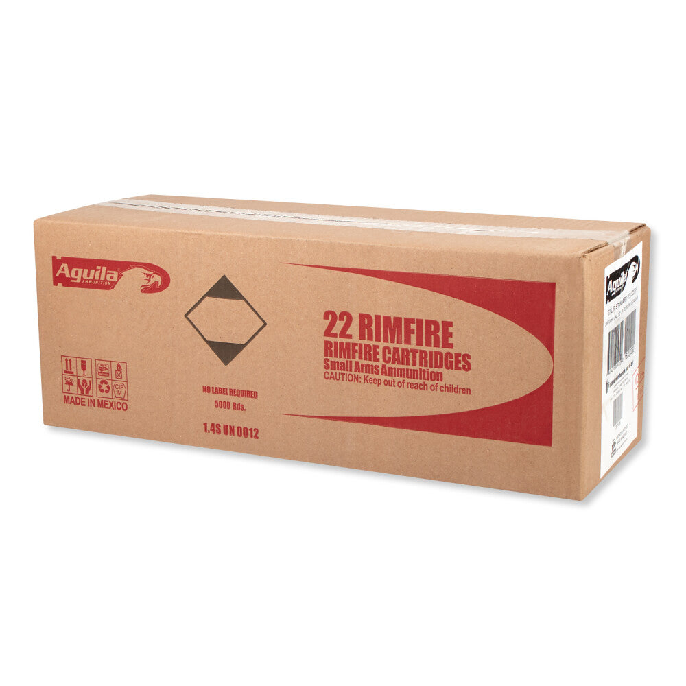 Aguila Standard Velocity .22 Long Rifle Ammunition 2000 Rounds 40 Grain Lead Solid Point 1130fps