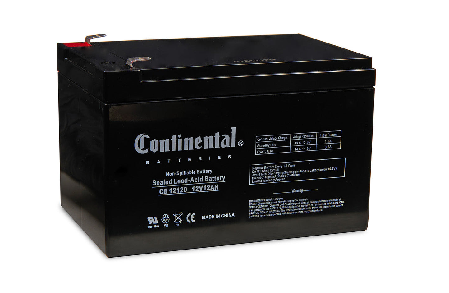 Continental 12 Volt 12 Amp SLA Battery F2