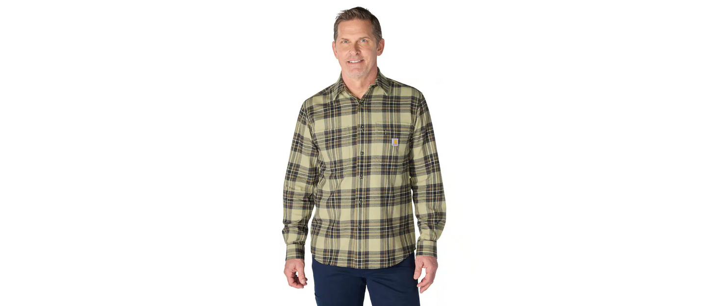 Carhartt Rugged Flex Relaxed Fit Midweight Flannel Long-Sleeve Plaid Shirt Men's