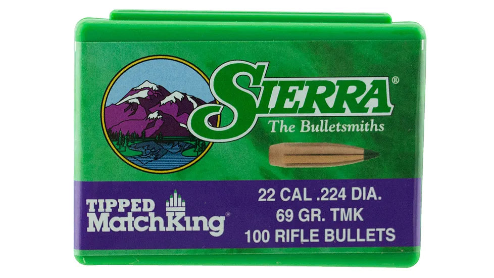 Sierra .22 Caliber 69 Grain Tipped MatchKing 100 Rifle Bullets 7169 Bullet