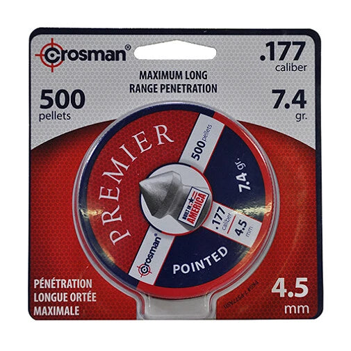 Crosman Pointed Pellet .177 Caliber, 7.4 Grain, 500 Count