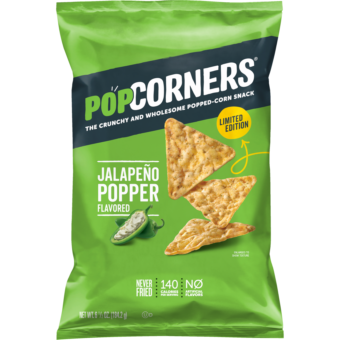 PopCorners The Crunchy And Wholesome Popped-Corn Snack Jalapeno Popper Flavored 6 1/2 Oz