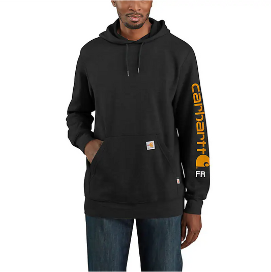 Carhartt Men's Flame Resistant Force Loose Fit Midweight Hooded Logo Graphic Hoodie