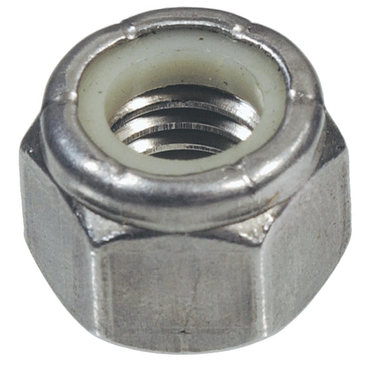 Hillman 18-8 Stainless Steel Nylon Insert USS Coarse Stop Nut 1/4" - 50 Pack