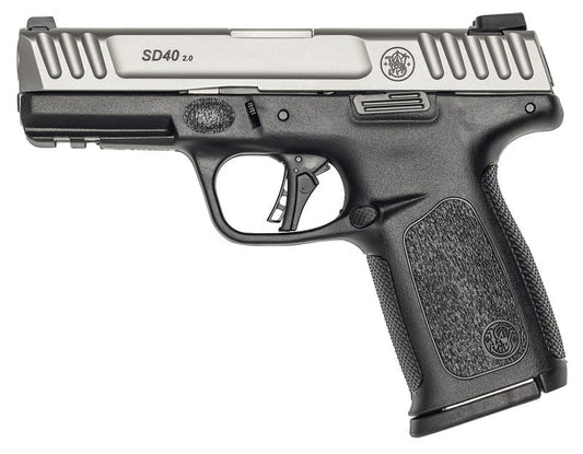 Smith and Wesson SD40 2.0 Black / Stainless .40 SW 4" Barrel 14-Rounds
