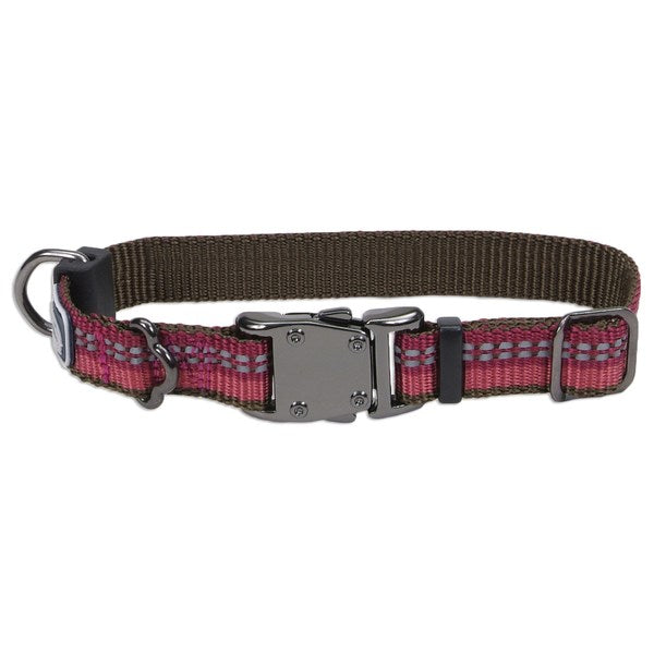 K9 Explorer Reflective Dog Collar, Berry, 10 To 14-In Neck, 5/8-In Wide