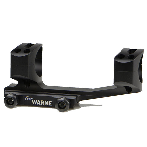 Warne Scope Mounts SKEL One Piece AR-15 Skeletonized Scope Mount 1" Tube Diameter Lightweight 6061 Aluminum Matte Black XSKEL1TW