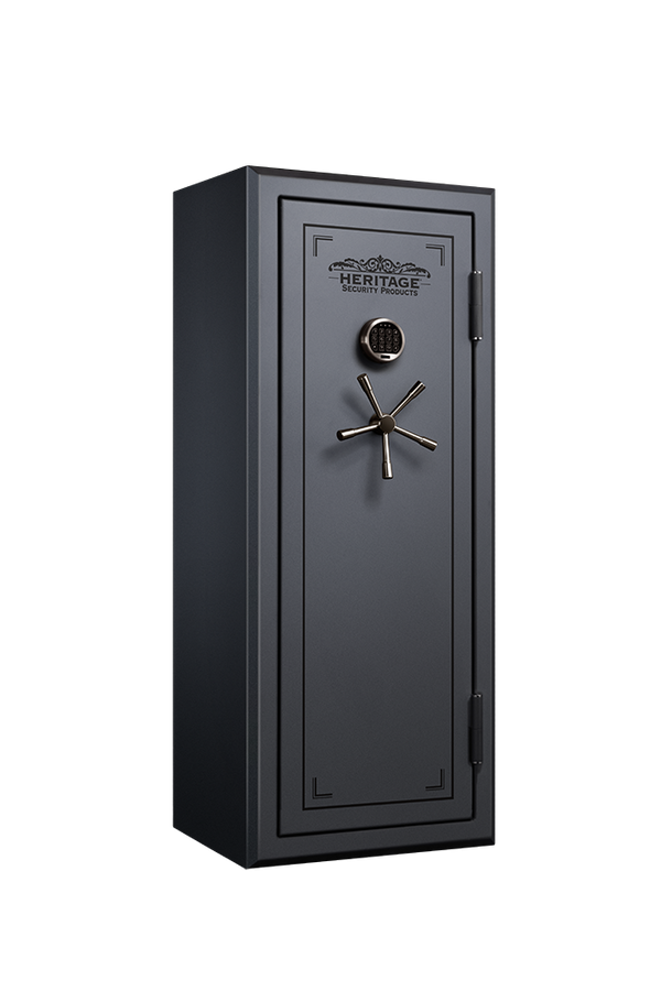 Heritage 24 Gun Fire and Waterproof Safe with Electronic Lock, Dark Silver Santex