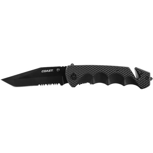 Coast 19307 3.25In Blk Angle Blade Double Lock Folding Knife