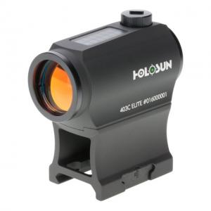 Holosun HE403C-GR Elite Green Dot Sight 1x Magnification 20mm Objective Lens 2 MOA Dot Weaver Style Low/Lower 1/3 Co-Witness Mount Solar/CR2032 Battery Matte Black Finish