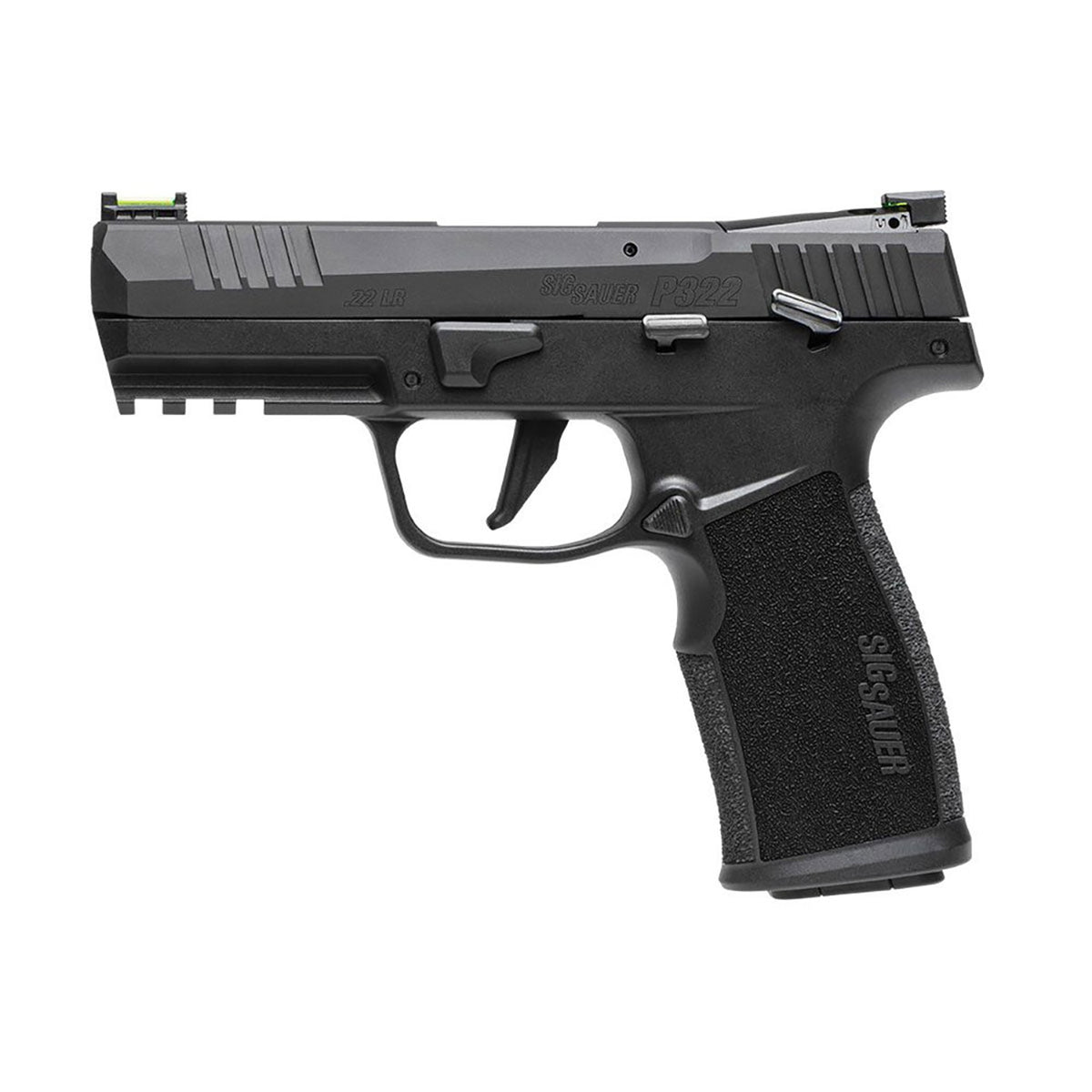 Sig Sauer P322, 22 LR,  4IN, NITRON, BLK, SAO, ADJ FIBER OPTIC SIGHTS, POLYMER GRIP, (2) 10RD POLY MAG, OPTIC READY