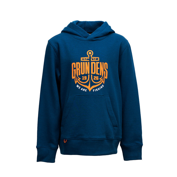 Grundens Kid's Displacement Hoodie Logo Anchor