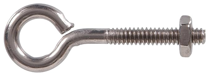 Hillman Stainless Steel Eye Bolt with Nut (3/8"-16 x 3-7/8") - 4 Pack