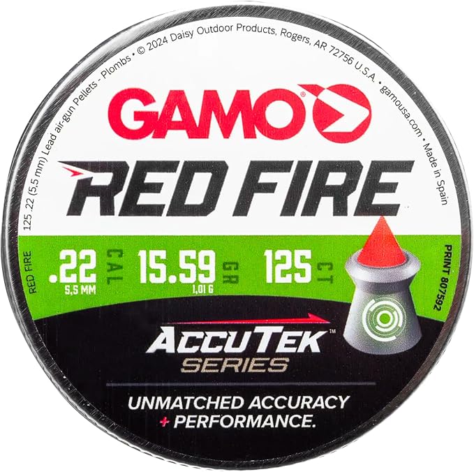 Daisy Gamo Red Fire .22 Cal Polymer Tip Hunting Pellets - 15.59 Grain - 125 Count