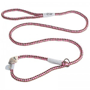 K9 Explorer Braided Rope Reflective Dog Slip Lead, Rosebud, 6-Ft Long, 1/2-In Wide