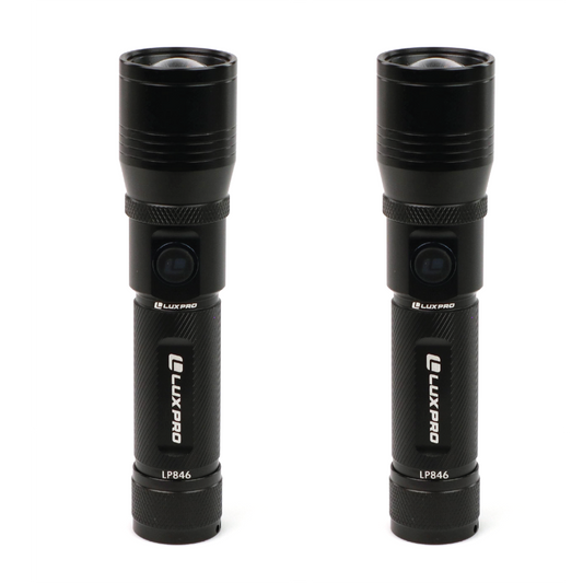 Luxpro Handheld Dual-Power Focus Flashlight - 1250 Lumens LP846-2PK