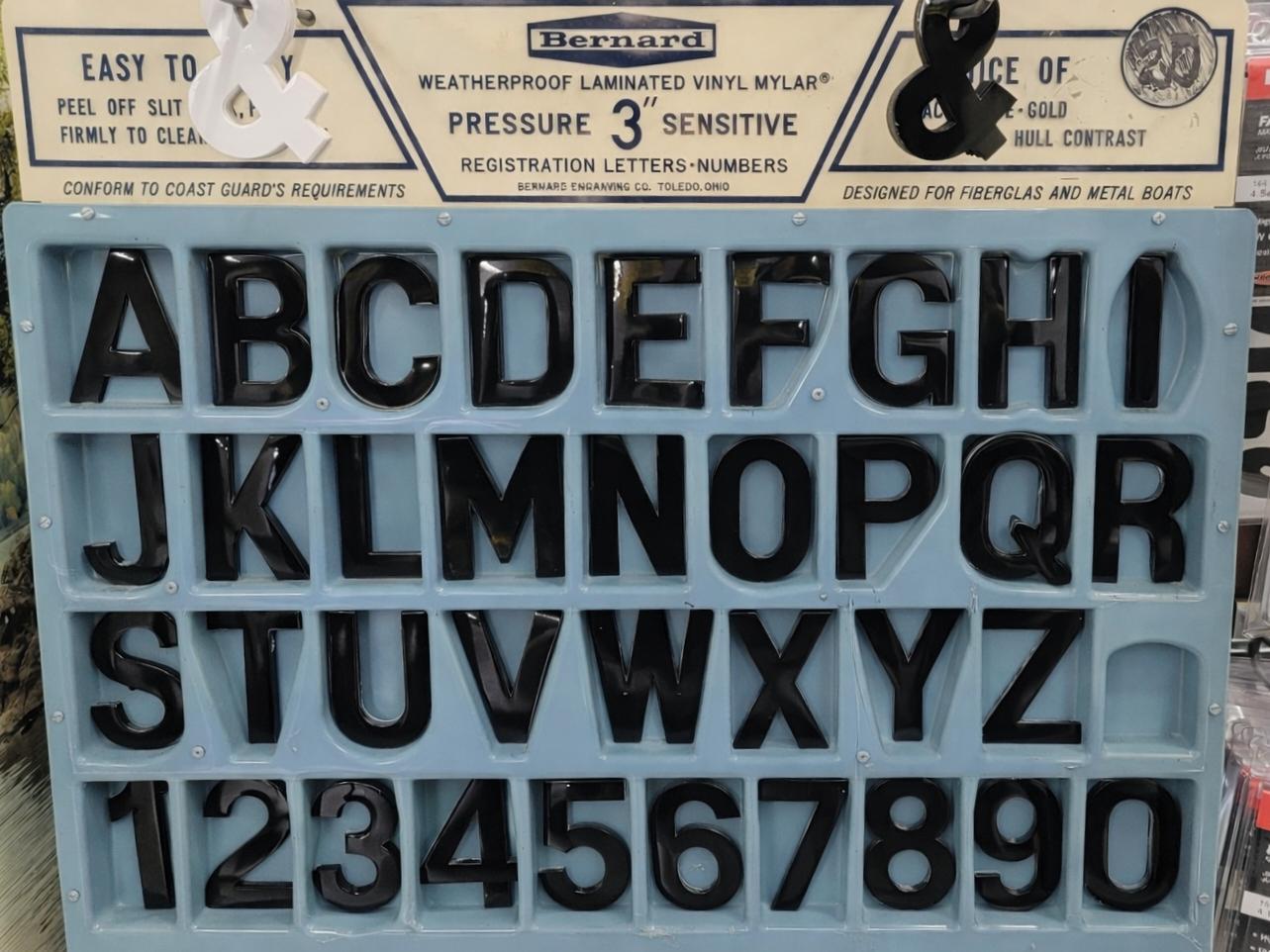 Bernard Engraving Boat Letters & Numbers – Fisherman's Marine