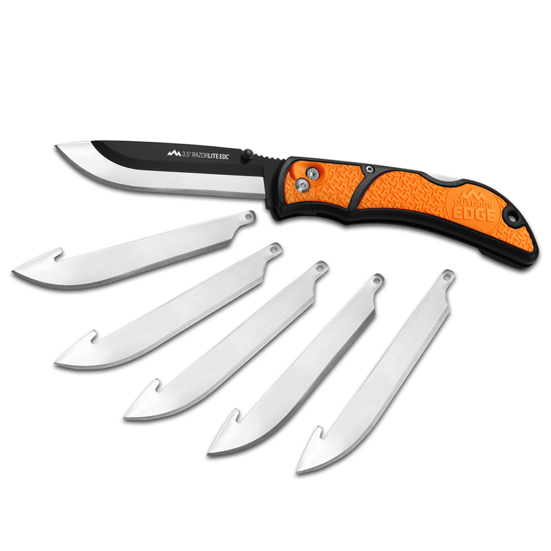 Outdoor Edge 3.5" Razor-Edc Lite 6 Stainless Drop Point Blades