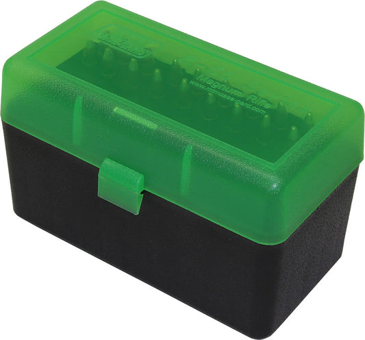 MTM RLLD-50-16T 50 Round Flip-Top Large Mag Rifle Ammo Box Green/Black