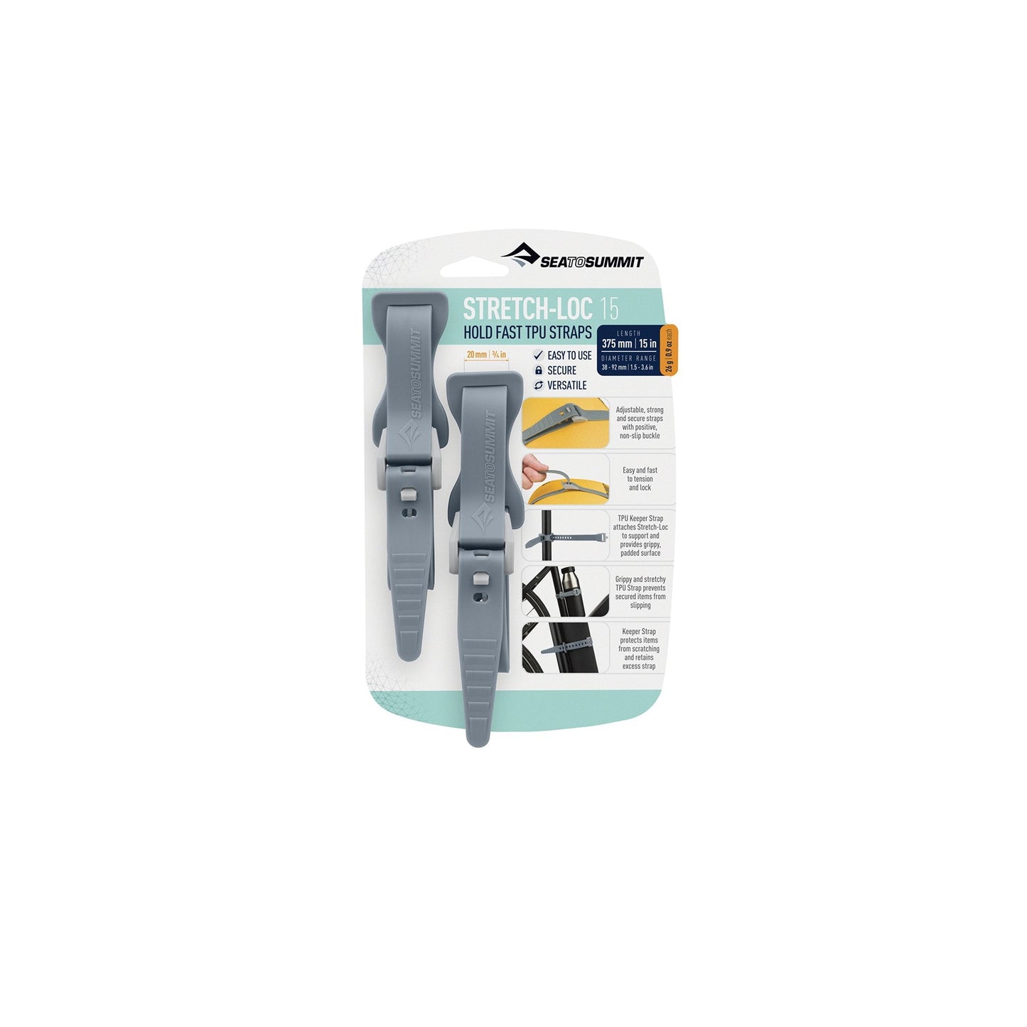 Sea To Summit Stretch-Loc Tpu Straps - Ascent Outdoors LLC