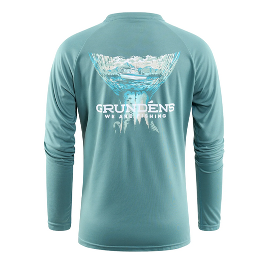 Grundens Salmon Tailscape LS Tech Tee Women's