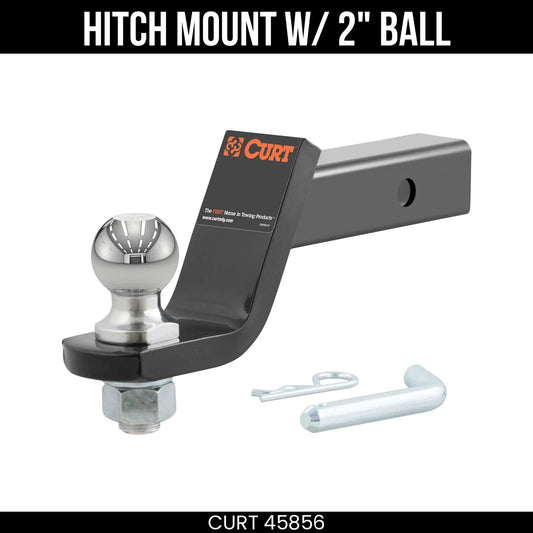 Curt Trailer Hitch Mount with 2 In Ball & Pin 7500 lb Capacity 4 In Drop