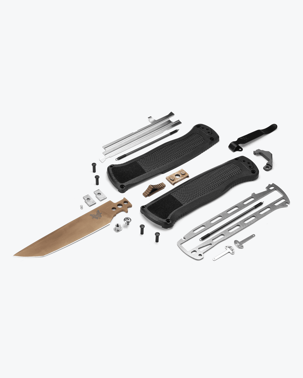 Benchmade Shootout Automatic Knife, 3.51in, CPM-CruWear Tool Steel, Drop-Point Blade, CF-Elite, Black Handle